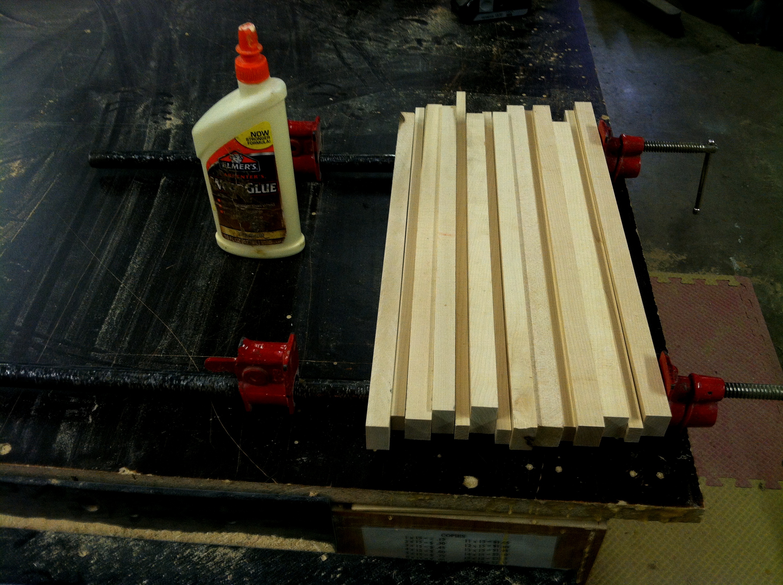 Maple wood glue up